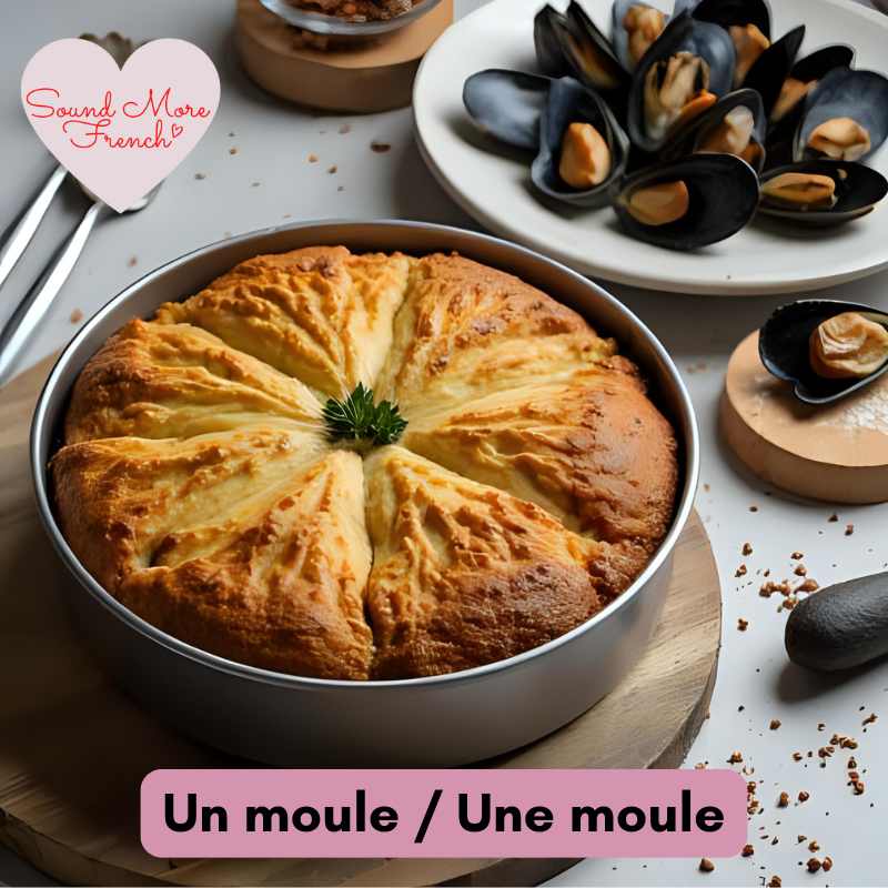French_gender_wordplay_with_un_moule_and_une_moule,_showing_French_words_that_change_meaning_with_gender.