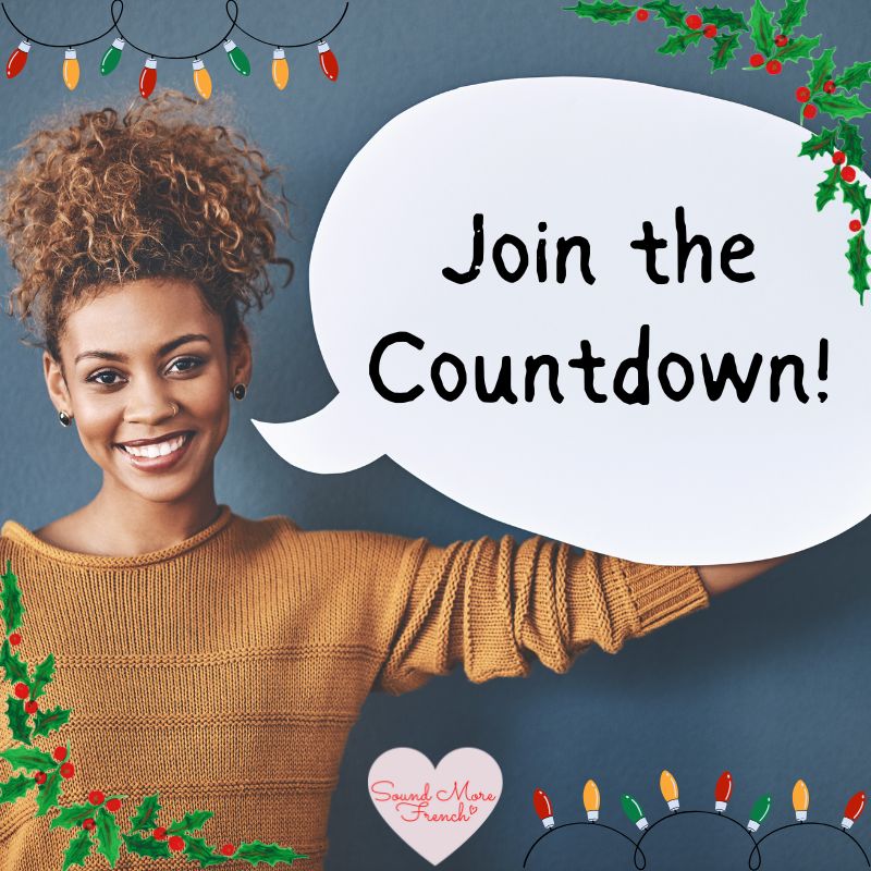 smiling_woman_holding_speech_bubble_with_text_join_the_countdown_with_christmas_lights_and_holly_and_sound_more_french_logo